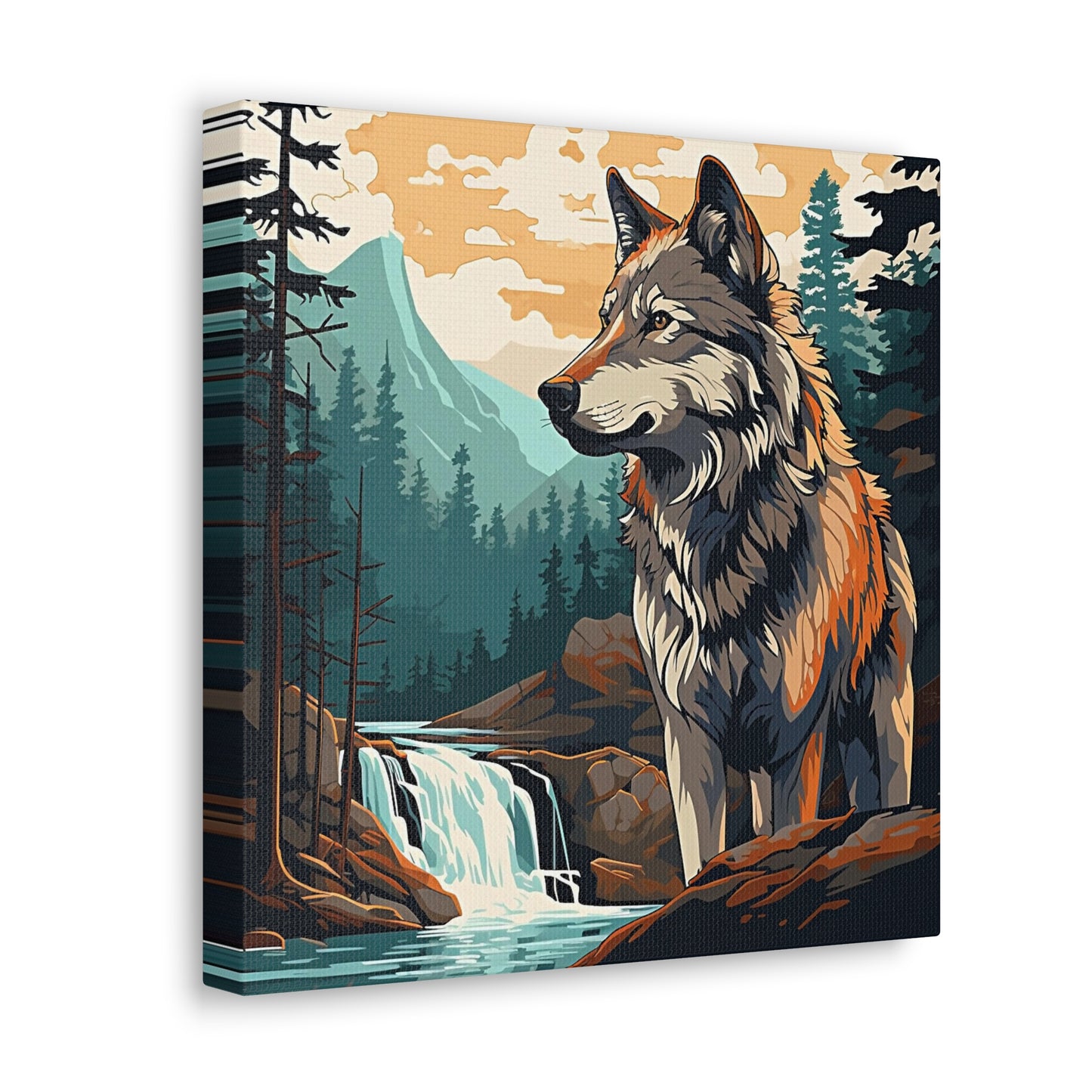 3BDL – Wolf at the River – Canvas Gallery Wraps