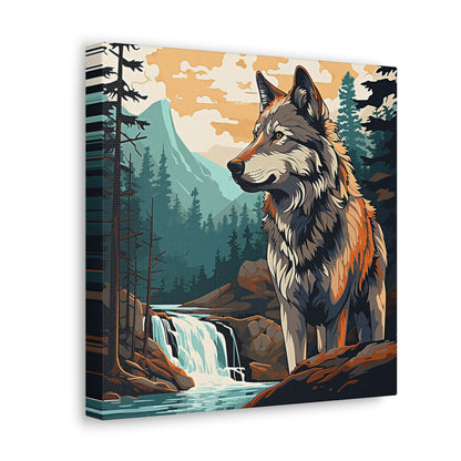 3BDL – Wolf at the River – Canvas Gallery Wraps