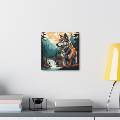 3BDL – Wolf at the River – Canvas Gallery Wraps
